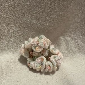 Hand crochet ruffle scrunchie